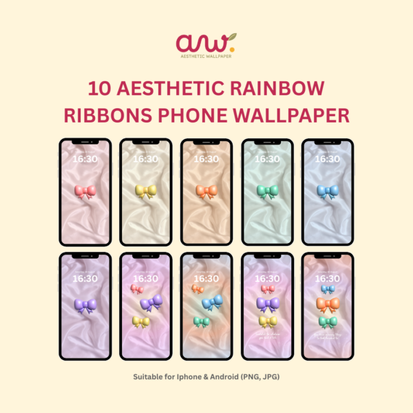 Rainbow Ribbons Aesthetic Wallpaper - Image 2